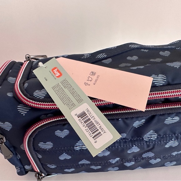 RARE collectors item LUG NWT Hearts Navy Trolley - Picture 2 of 2